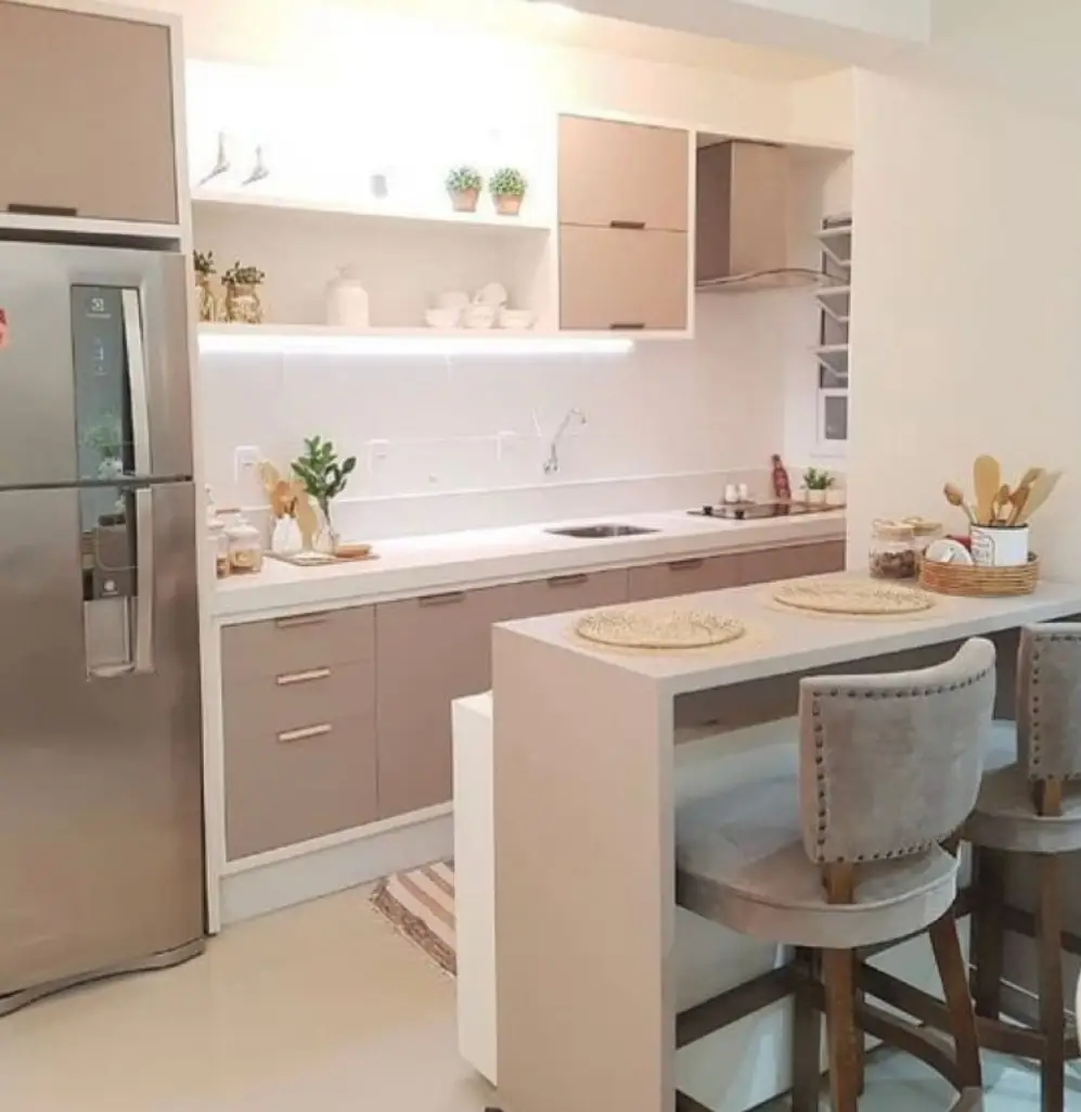 mini bar untuk café minimalis modern - dengan warna hangat